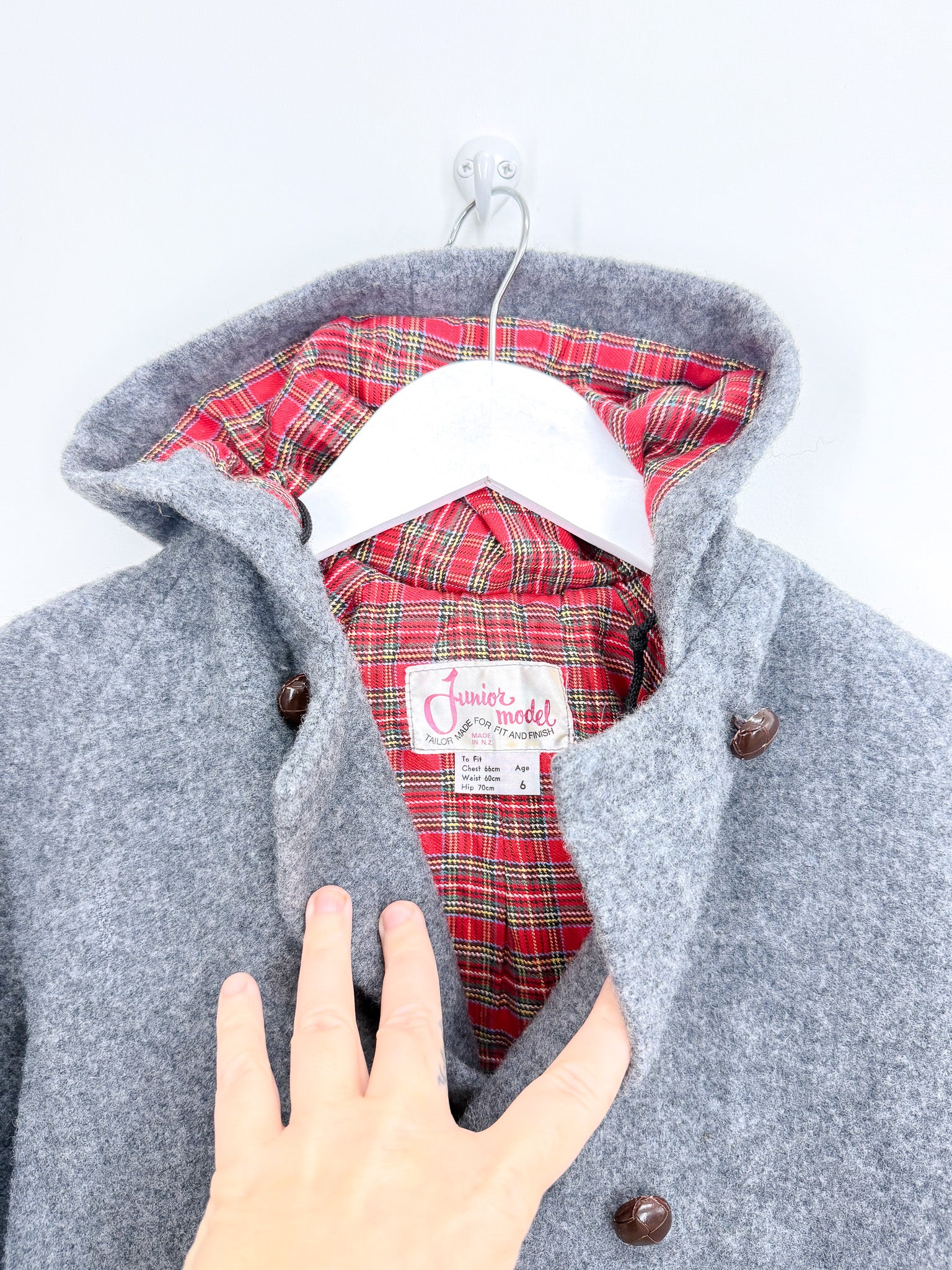 Vintage Junior Model wool longline hooded coat '90s 🇳🇿 (6y)