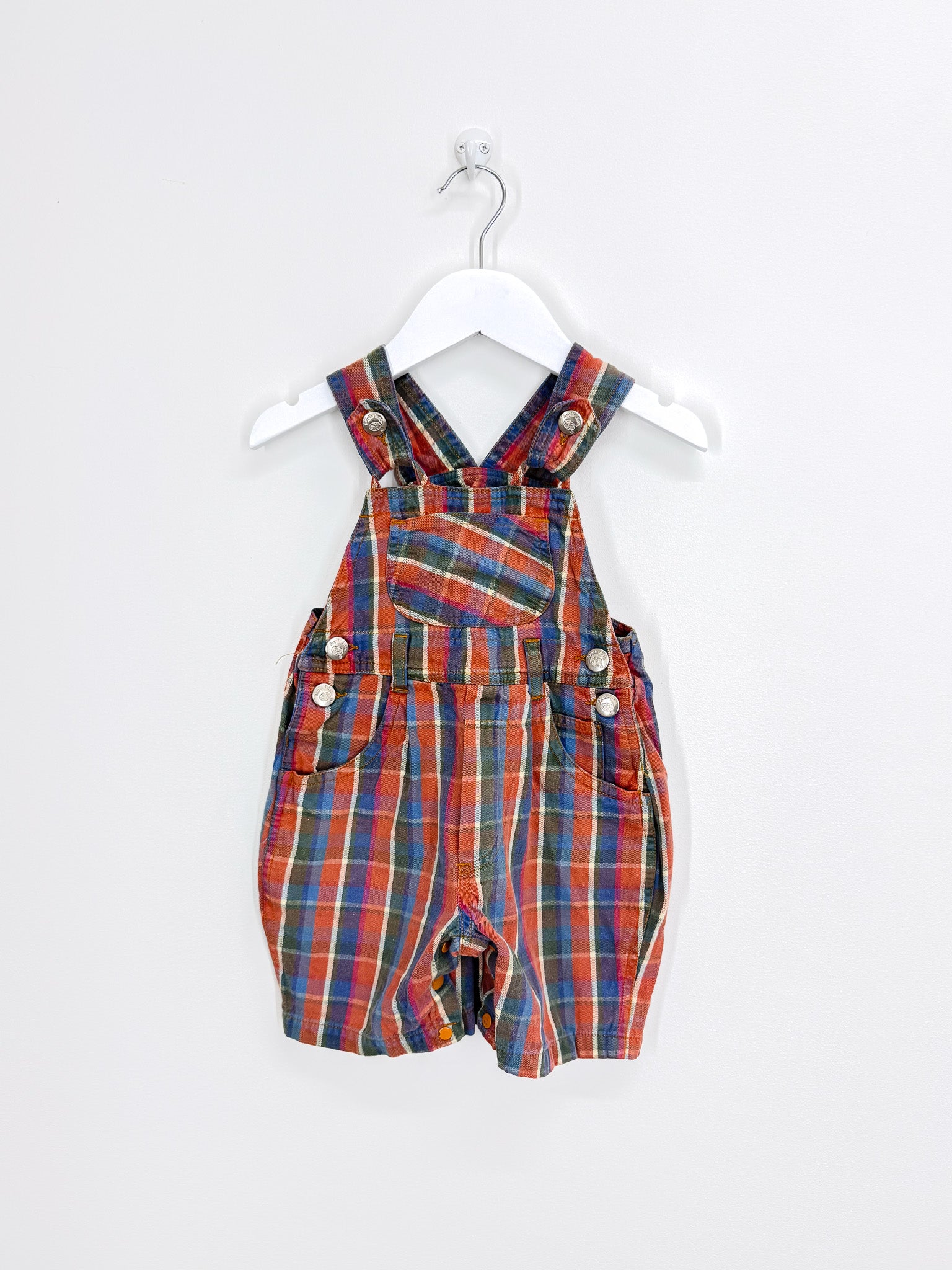 Vintage Pumpkin Patch plaid overalls '90s (1y)
