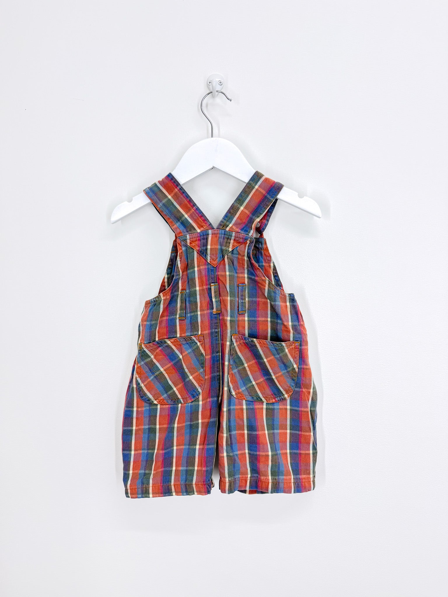 Vintage Pumpkin Patch plaid overalls '90s (1y)