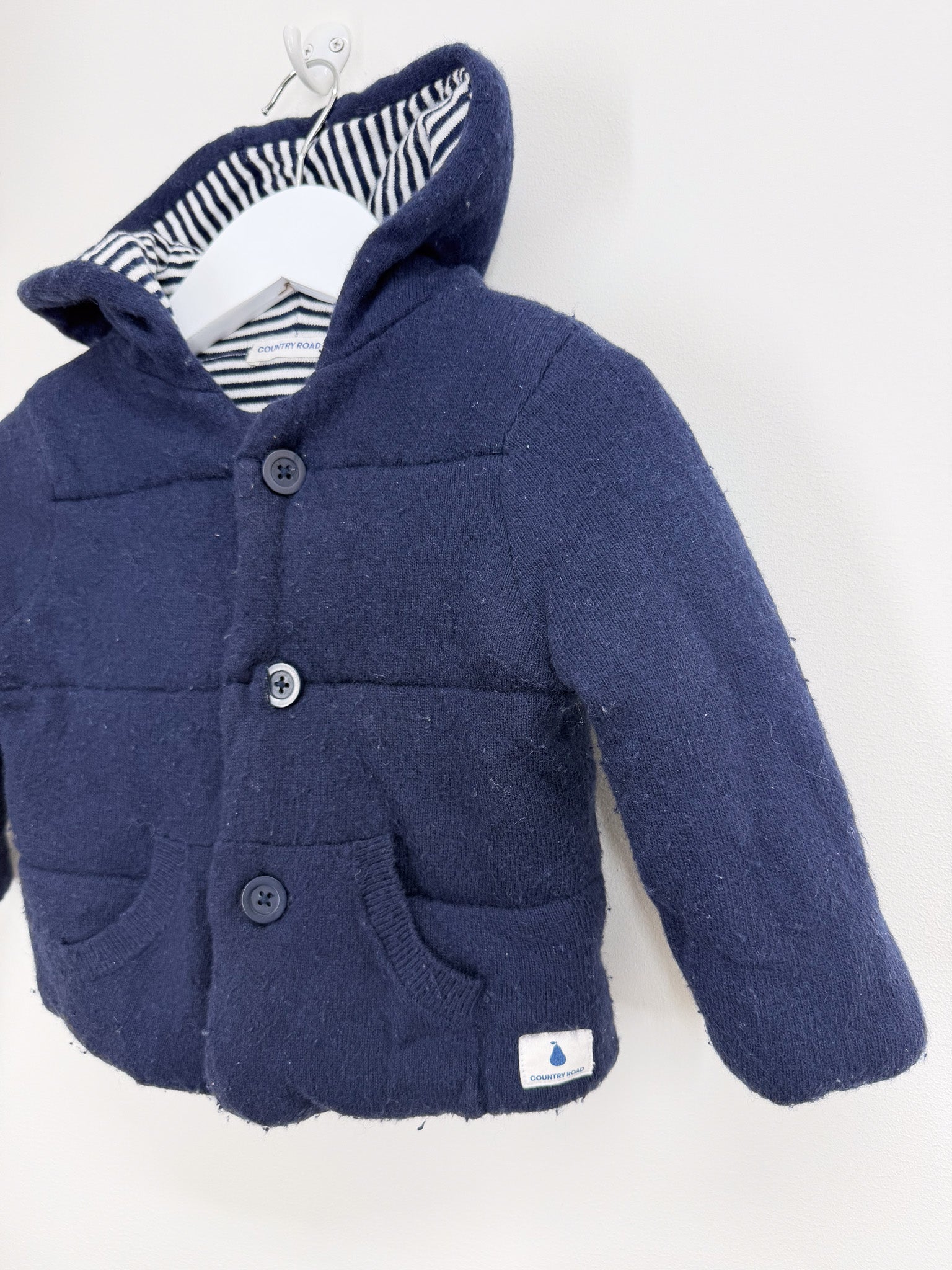 Country Road padded hooded cardigan jacket (12-18m)