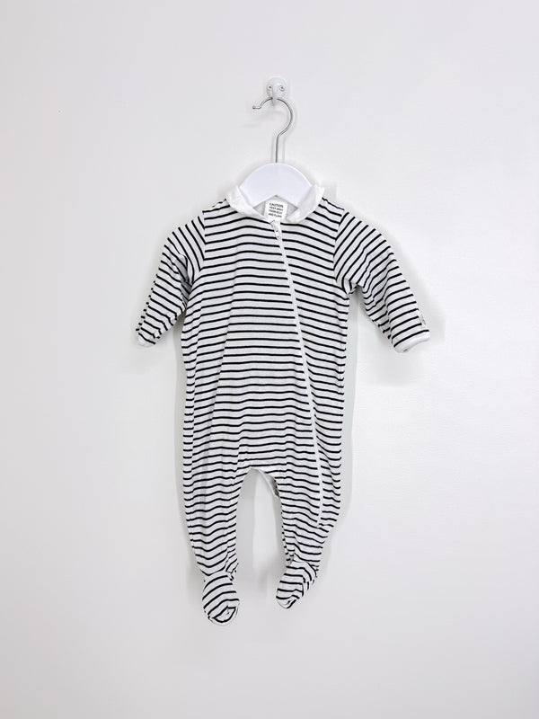 Petit Bateau organic striped zipsuit (6m)