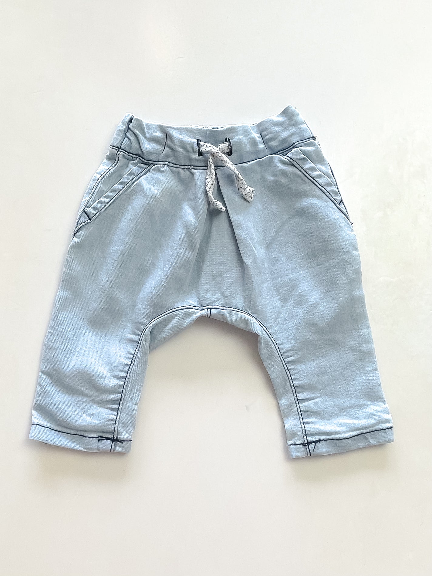 Cotton On Kids soft denim pull up jeans (0-3m)