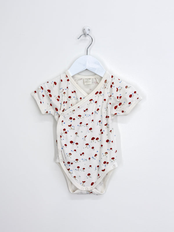 Nature Baby organic kimono bodysuit - mushroom valley (3-6m)