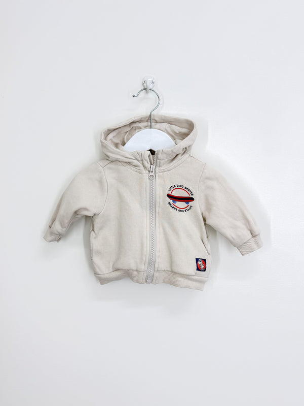Teeny Weeny dino skater zip hoodie (0-3m)
