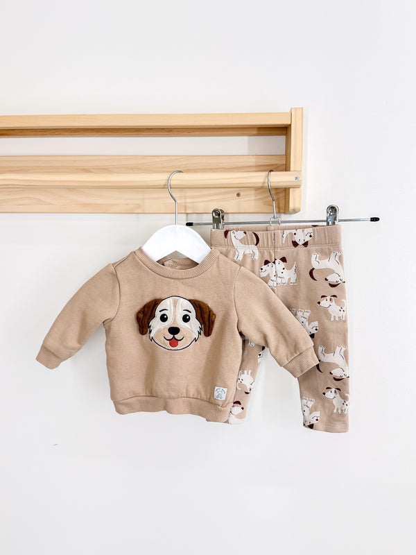 Teeny Weeny puppy sweat + leggings set (0-3m)
