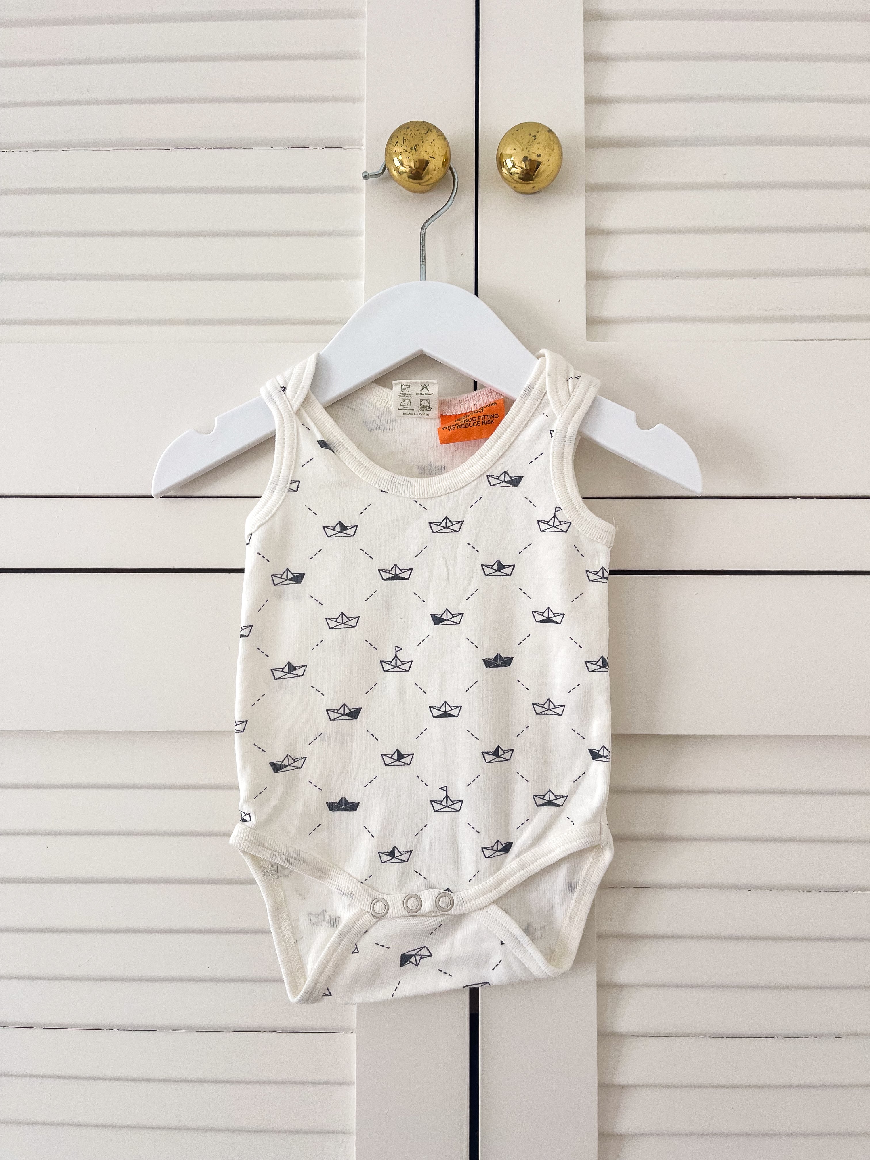 Nature Baby organic singletsuit - paper boats (3-6m)