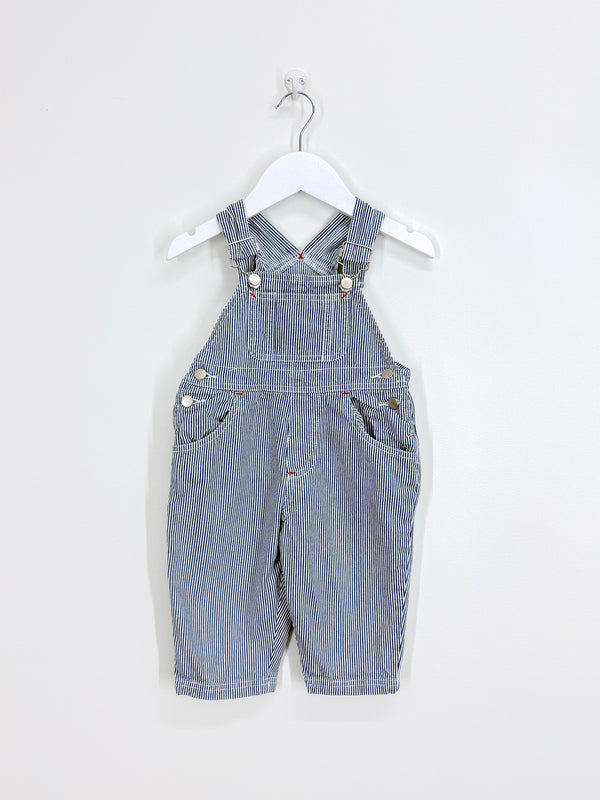 Prenatal hickory stripe denim overalls (6-9m)
