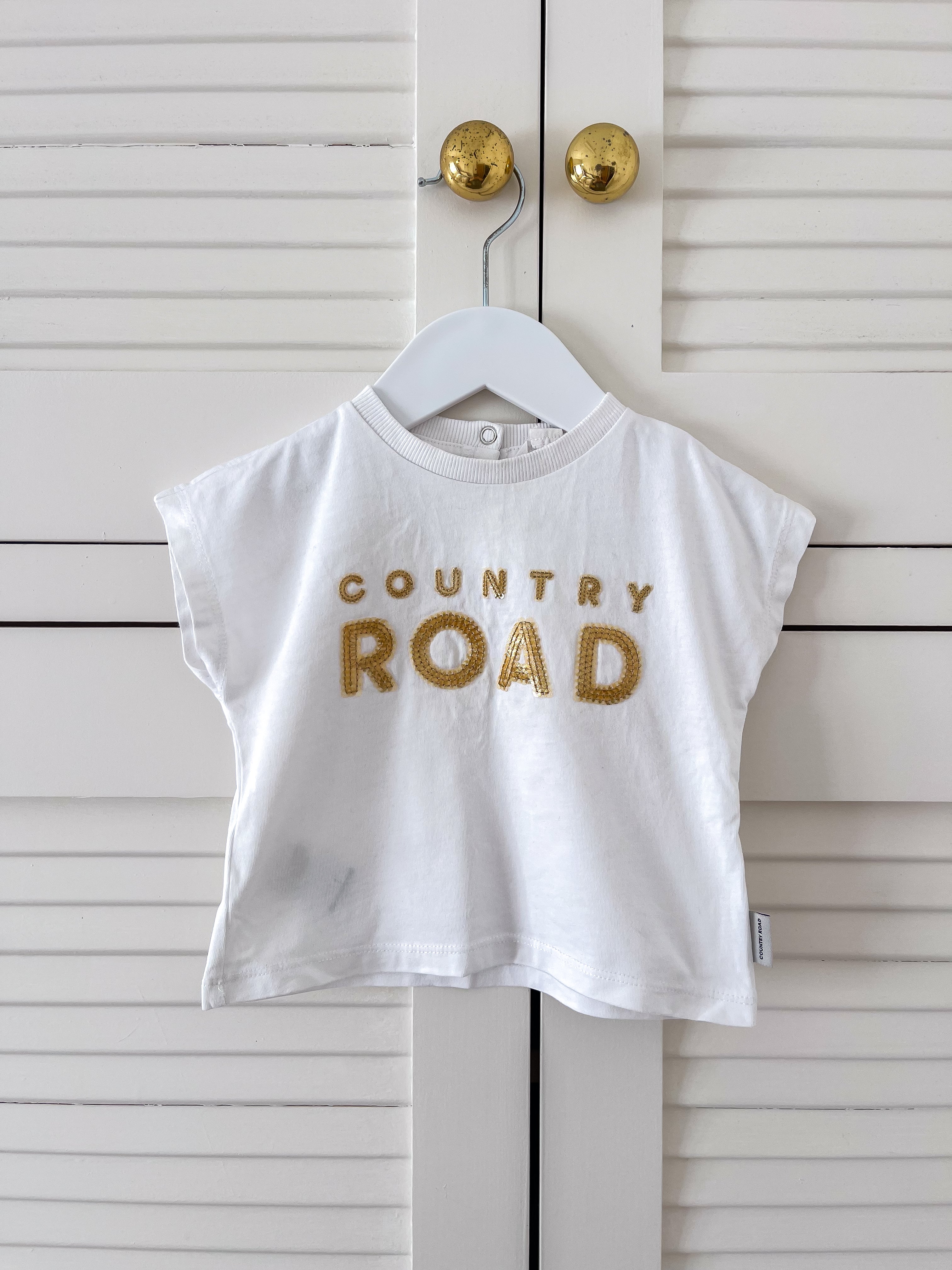 Country Road sequin logo tee (6-12m)
