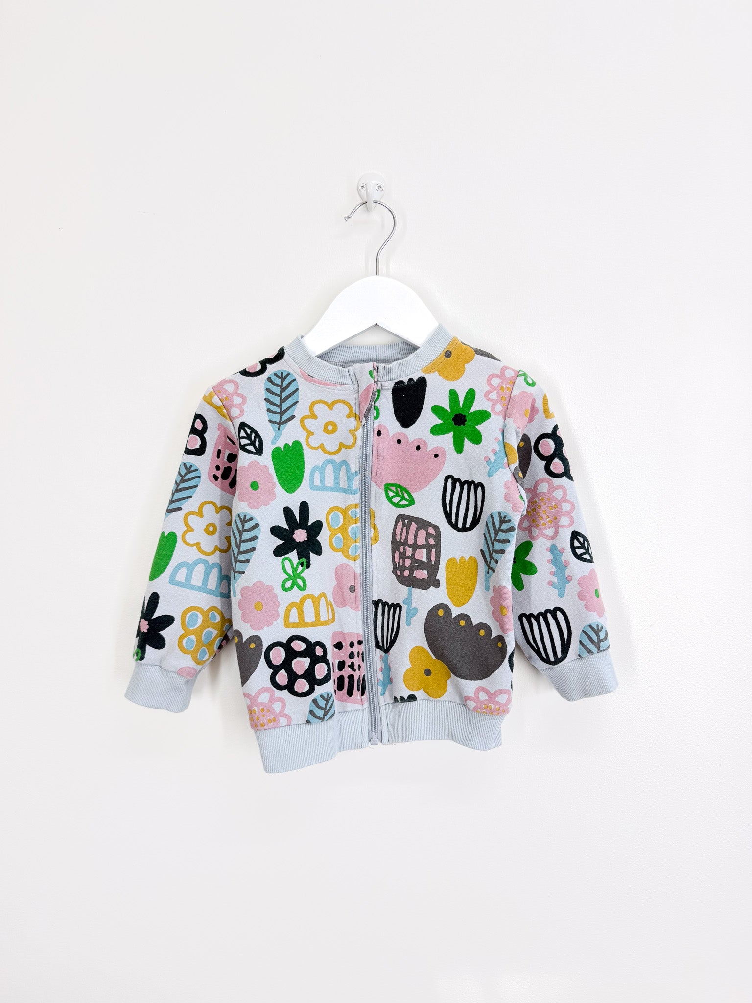 Minti pastel garden furry zip up (18-24m)
