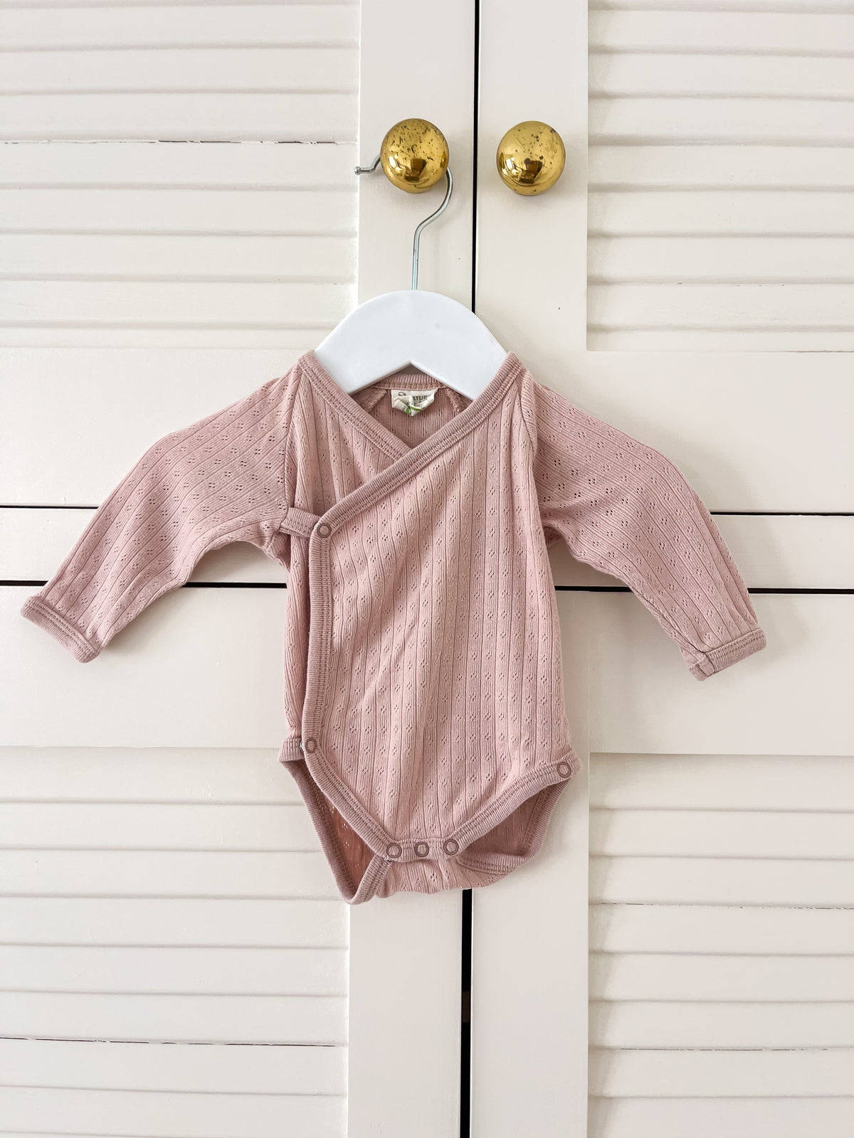 Nature Baby organic pointelle kimono bodysuit (3-6m)
