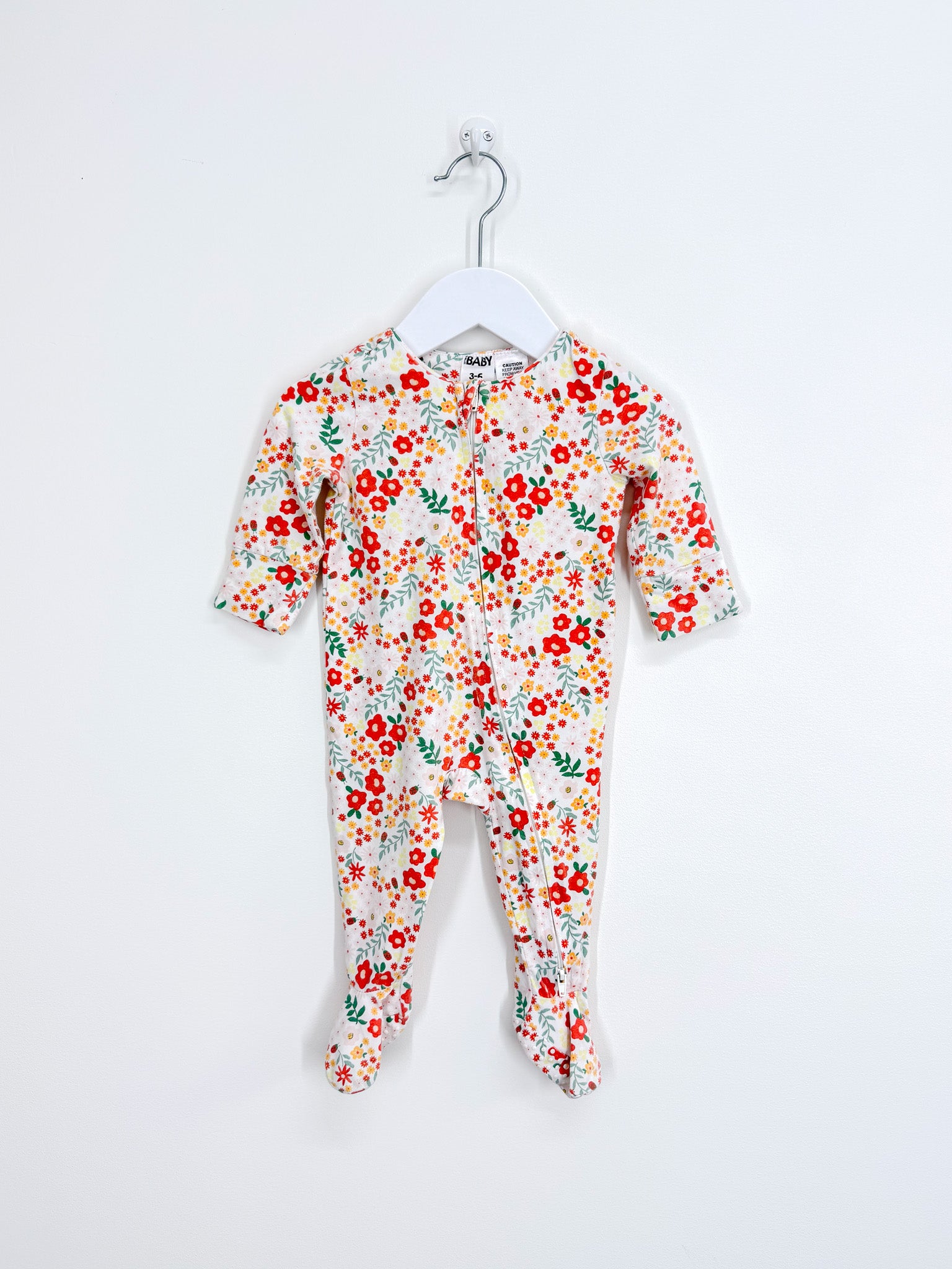 Cotton On Kids floral zipsuit (3-6m)