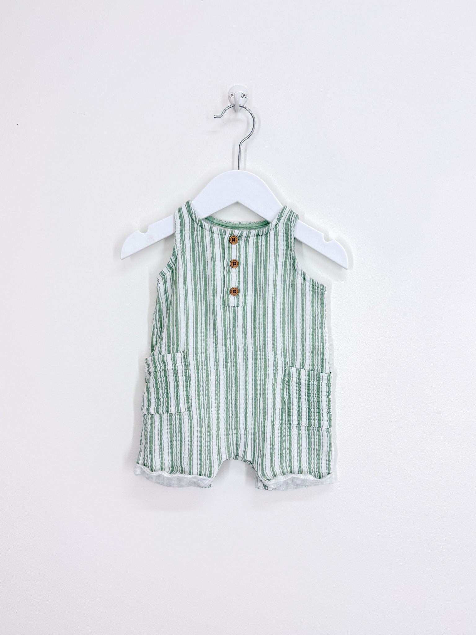 Little Bundle stripe muslin romper (0-3m)