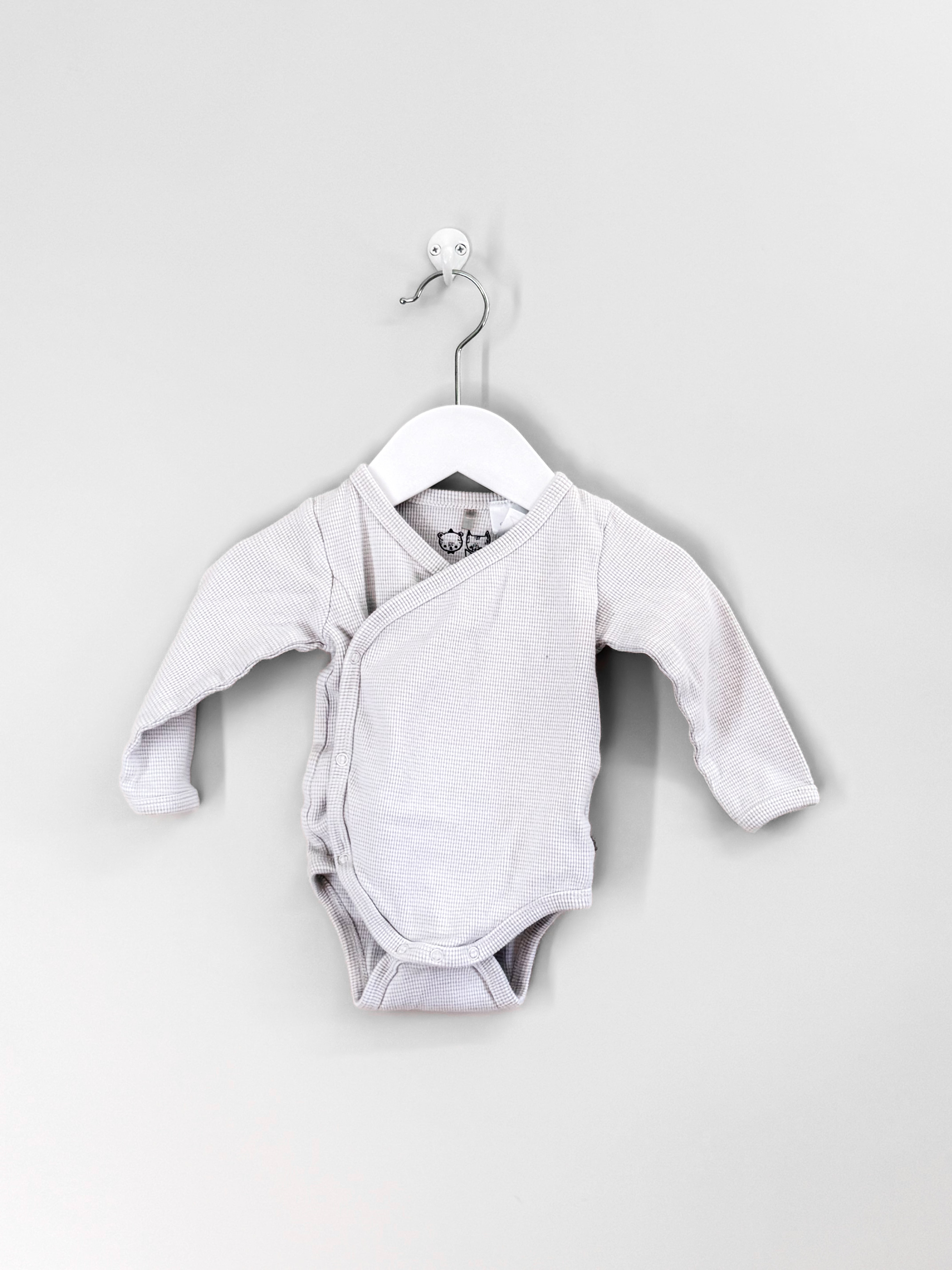 Wilson & Frenchy organic rib kimono bodysuit - stripe (3-6m)