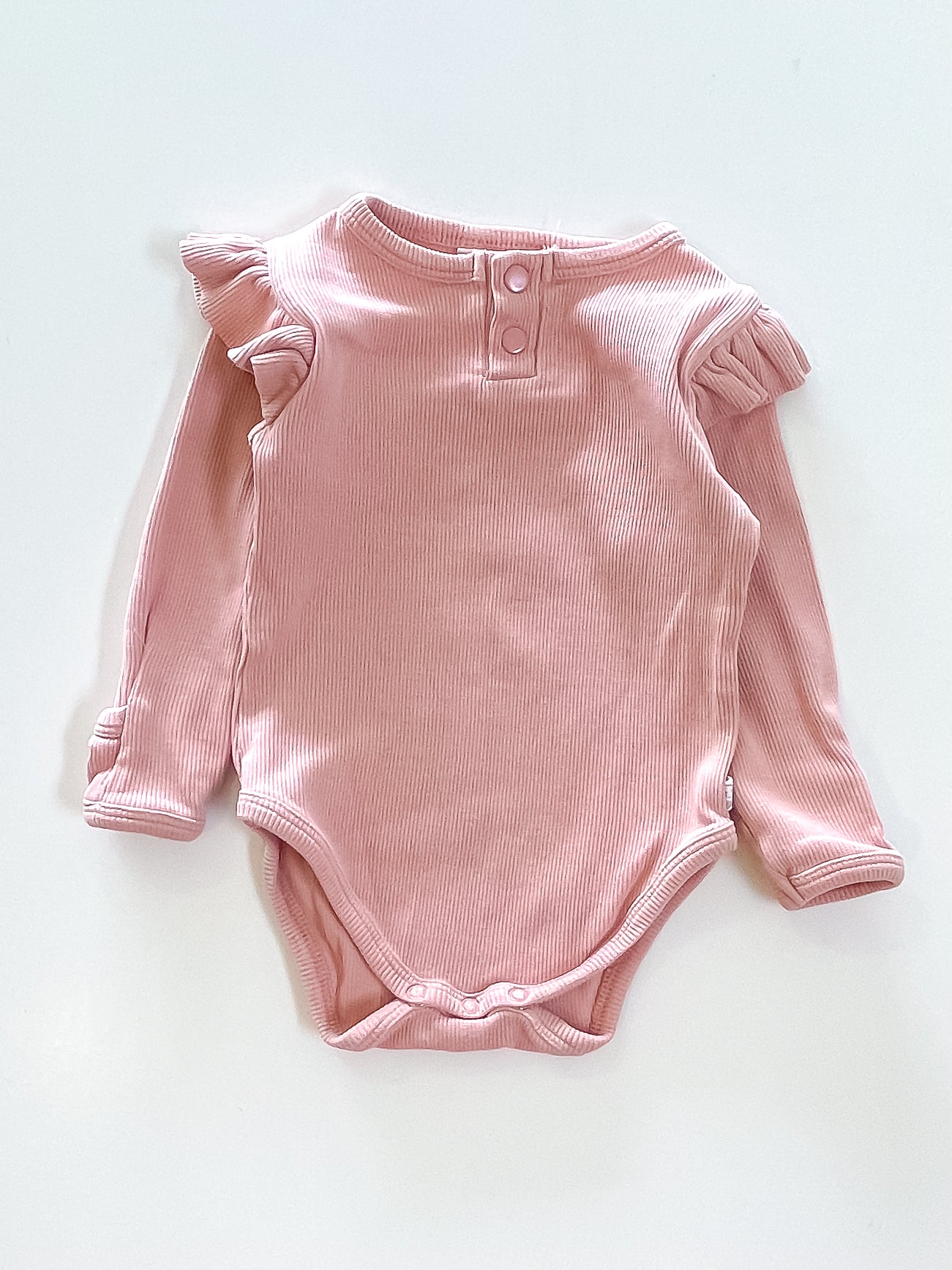 Snuggle Hunny organic ribbed bodysuit - rose (3-6m)