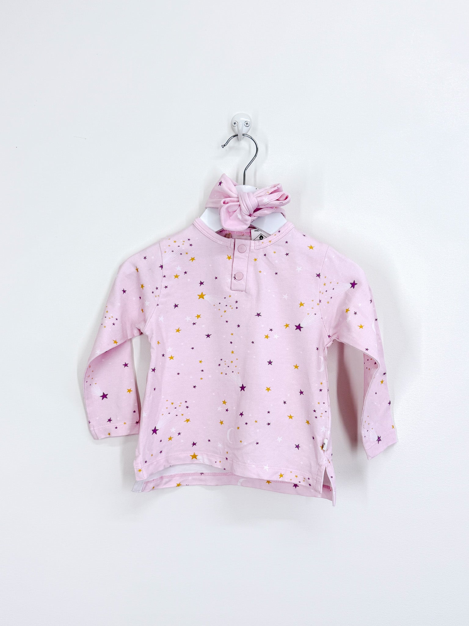 Snuggle Hunny organic long sleeve tee + headband - twinkle (1y)