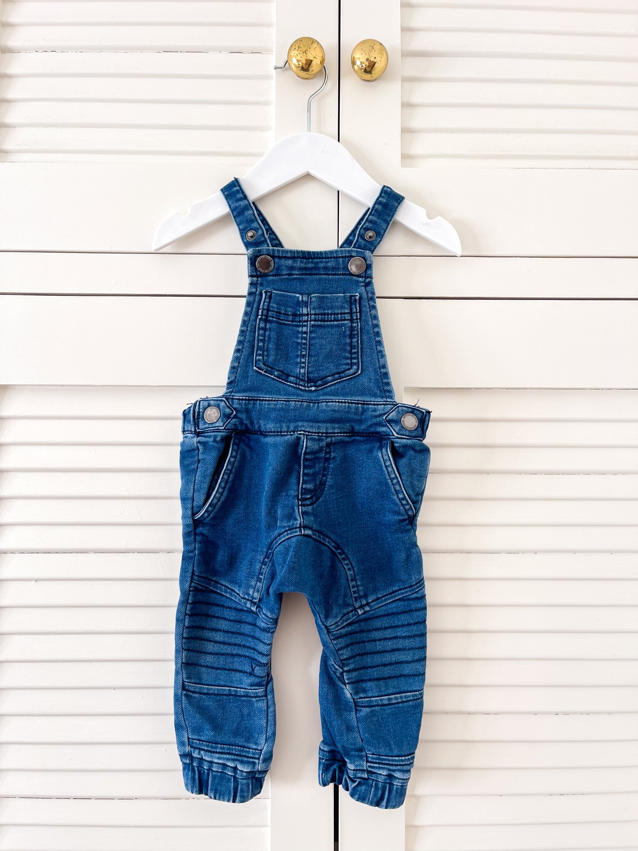 Cotton On Kids moto denim overalls (1y)