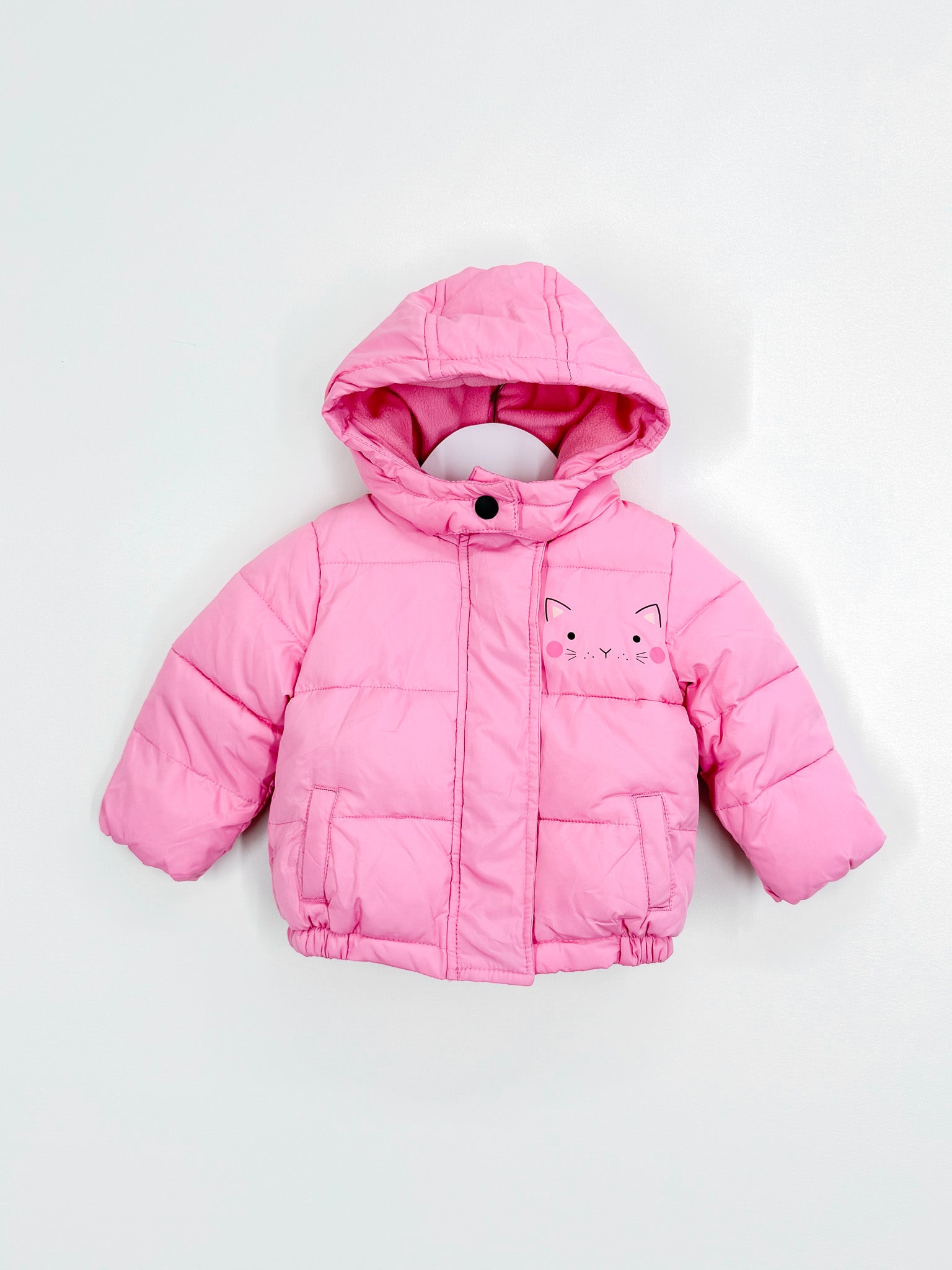 Next cat hooded puffer jacket (3-6m)