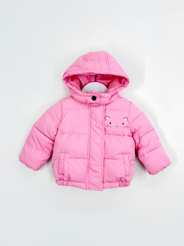 Next cat hooded puffer jacket (3-6m)