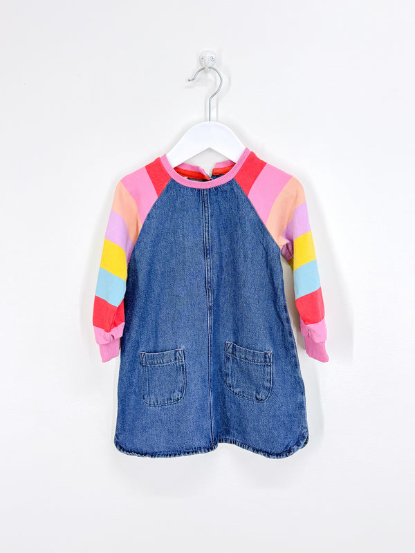 Next rainbow denim dress (18-24m)