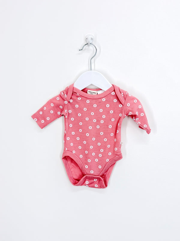Baby Baby merino bodysuit - daisy pink (newborn)