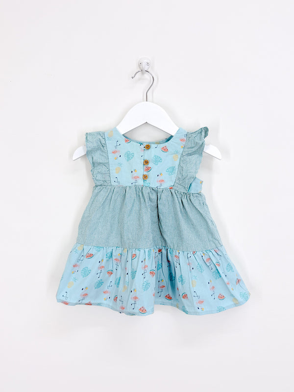 Teeny Weeny fruity flamingo dress (6-12m)