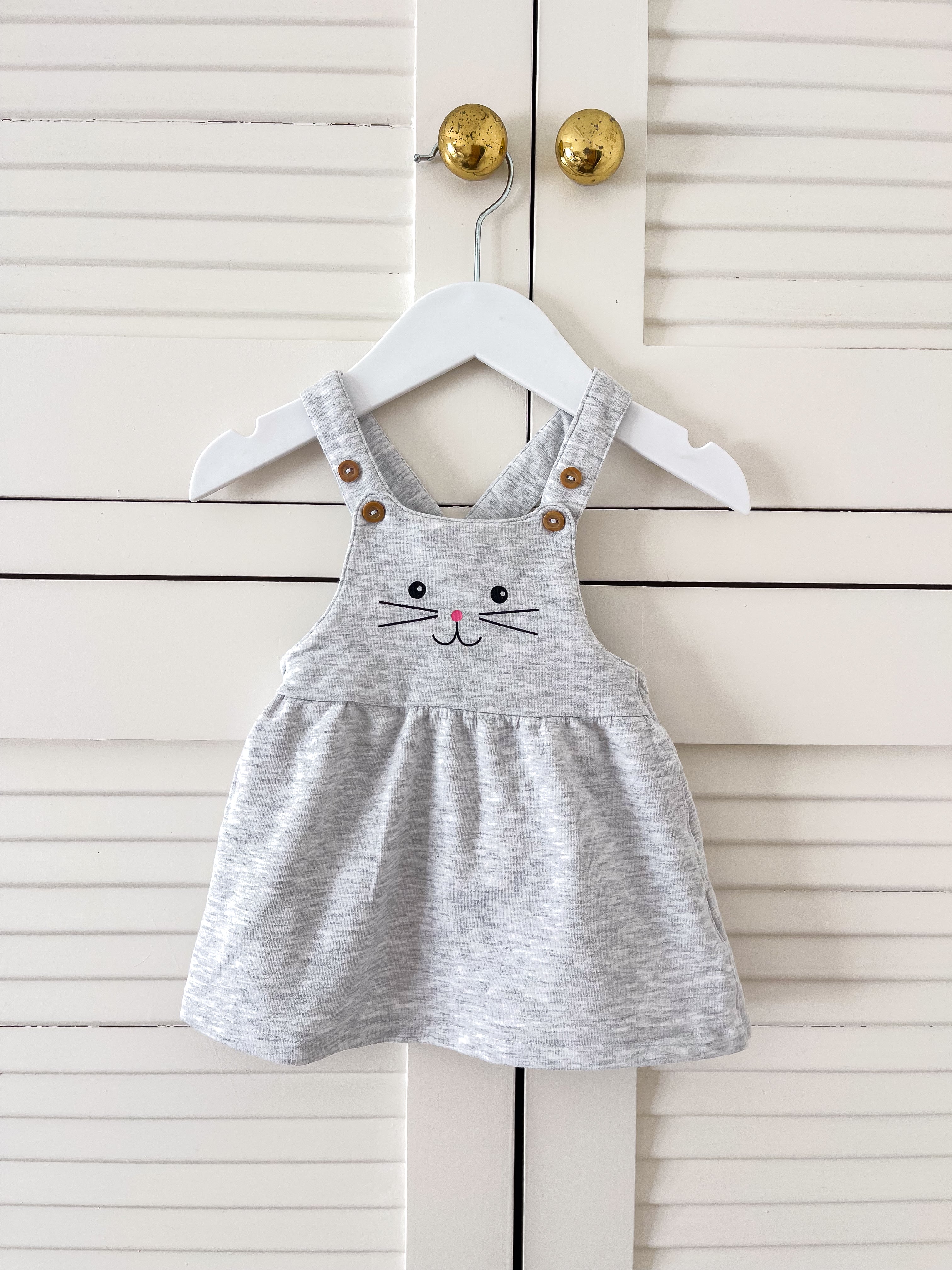H&M kitty cotton pinafore dress (3-6m)