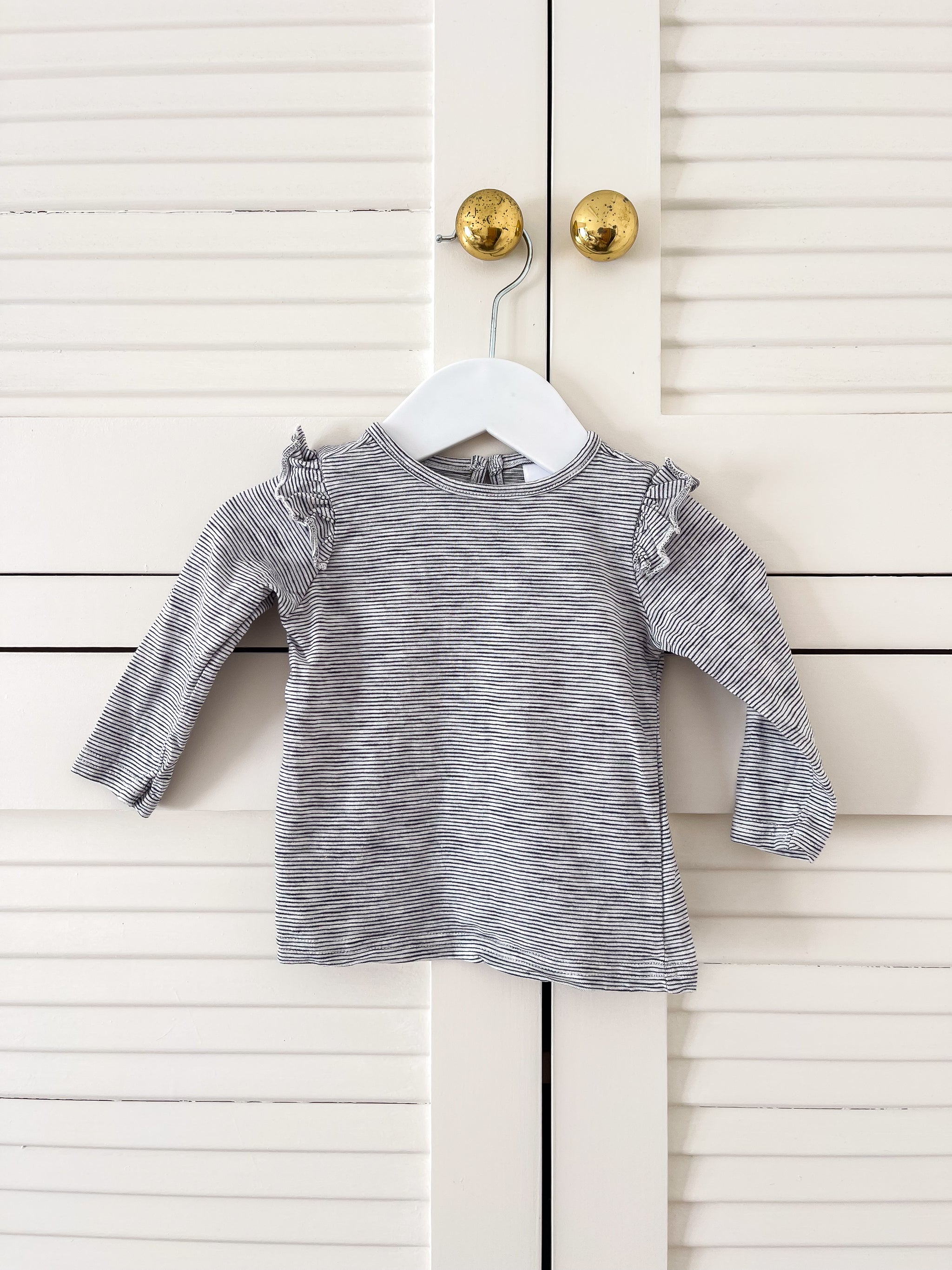 Teeny Weeny frill striped tee (3-6m)