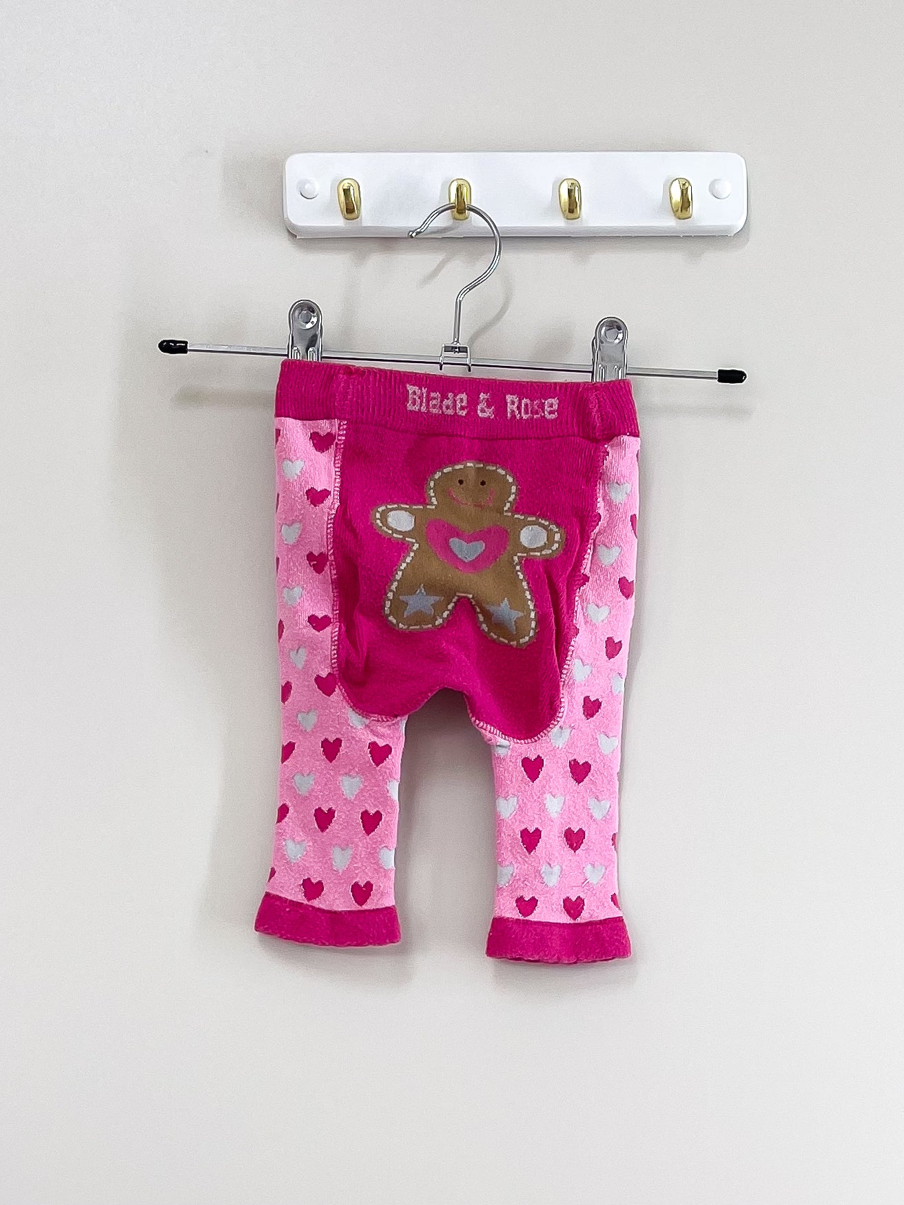 Blade & Rose knit leggings - gingerbread man (0-6m)