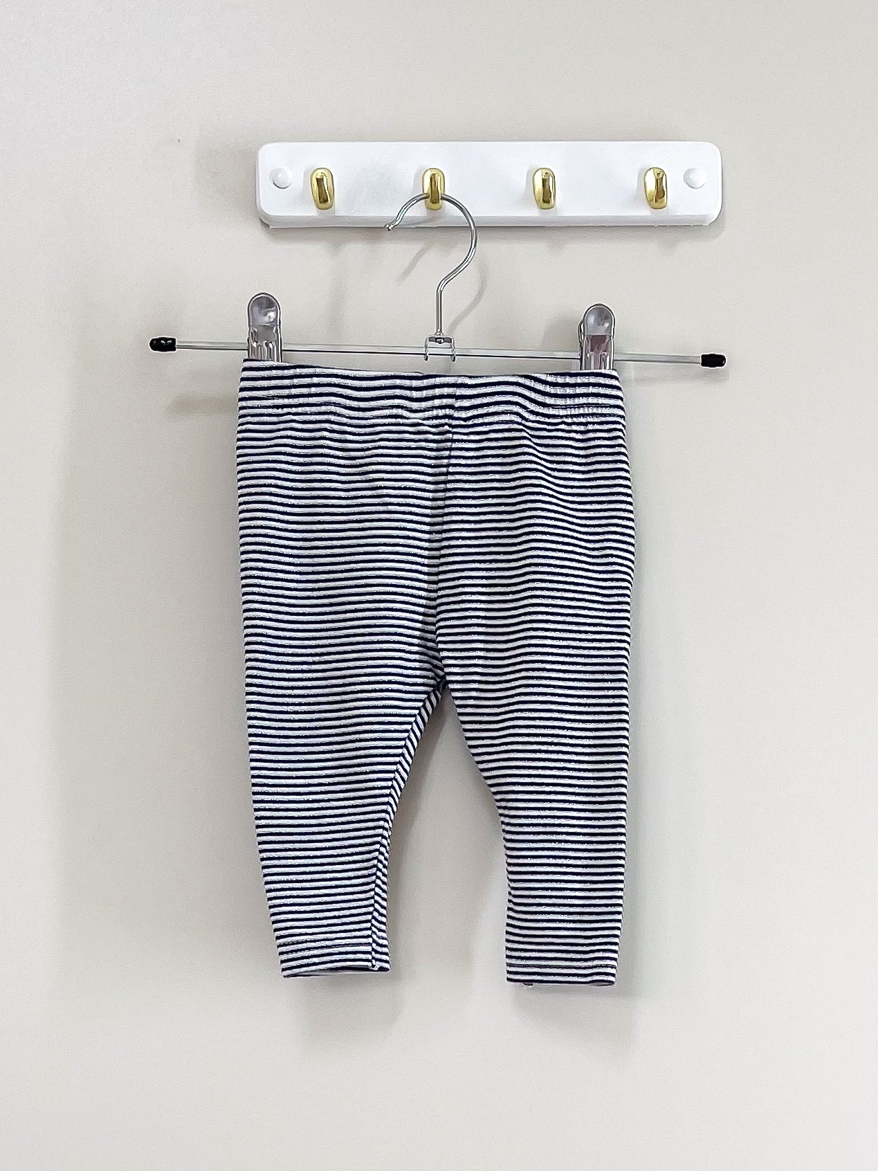 Teeny Weeny shimmer striped leggings (3-6m)