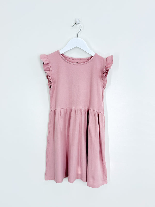 H&M flutter sleeve rib dress (9-10y)