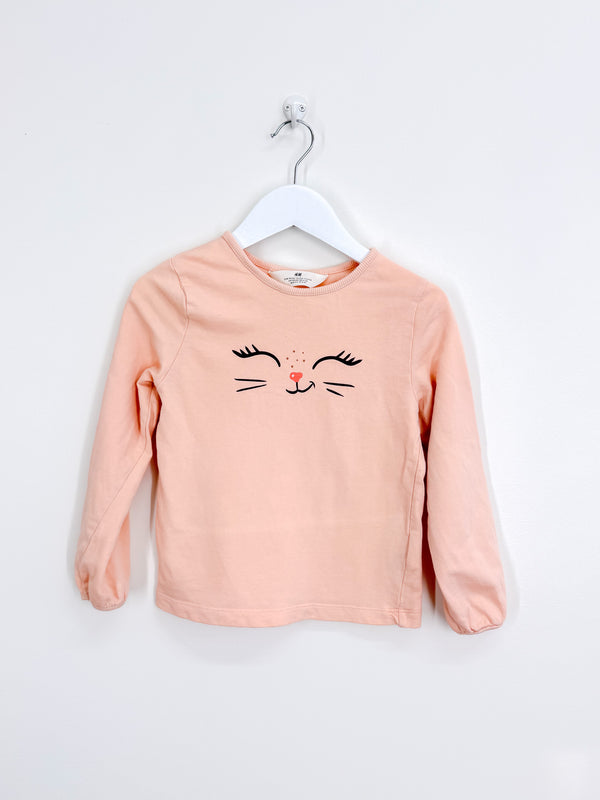 H&M long sleeve kitty tee (5-6y)