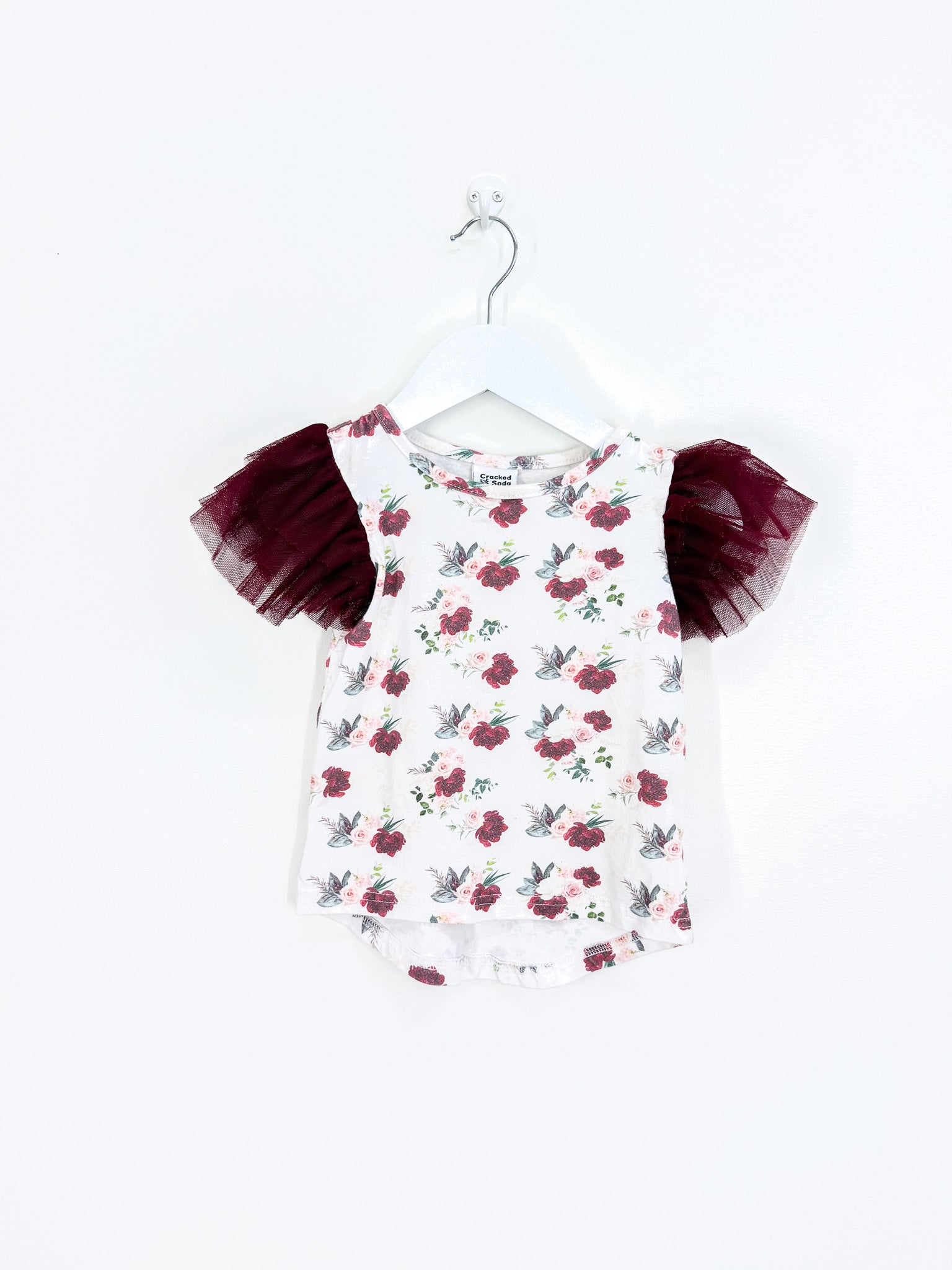 Cracked Soda floral flutter tee (3y)