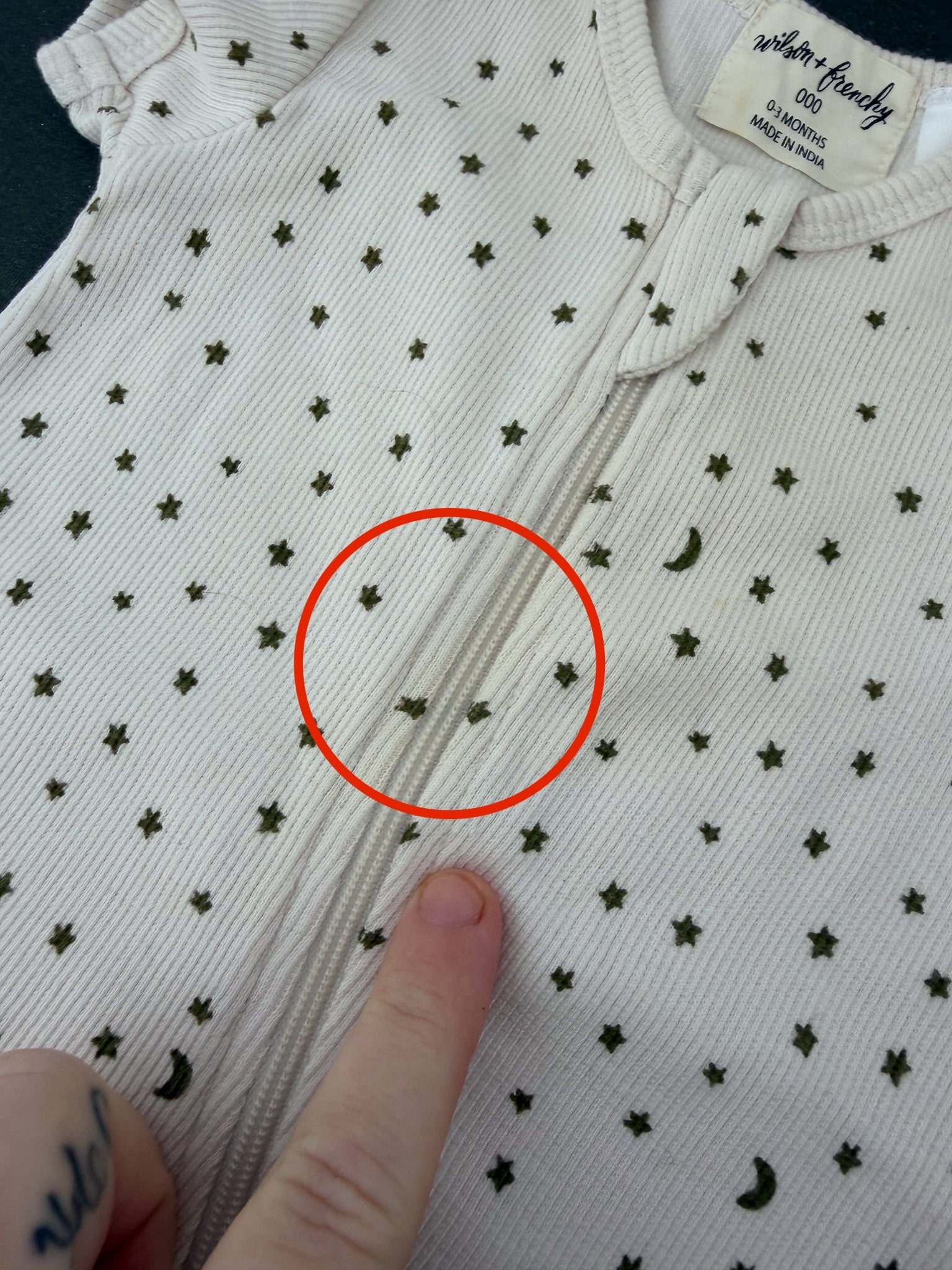 Wilson & Frenchy organic zipsuit (0-3m)