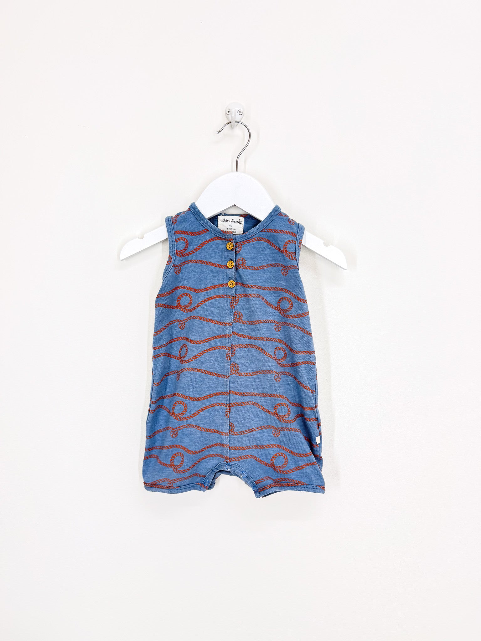 Wilson & Frenchy organic boyleg growsuit - ahoy (3-6m)