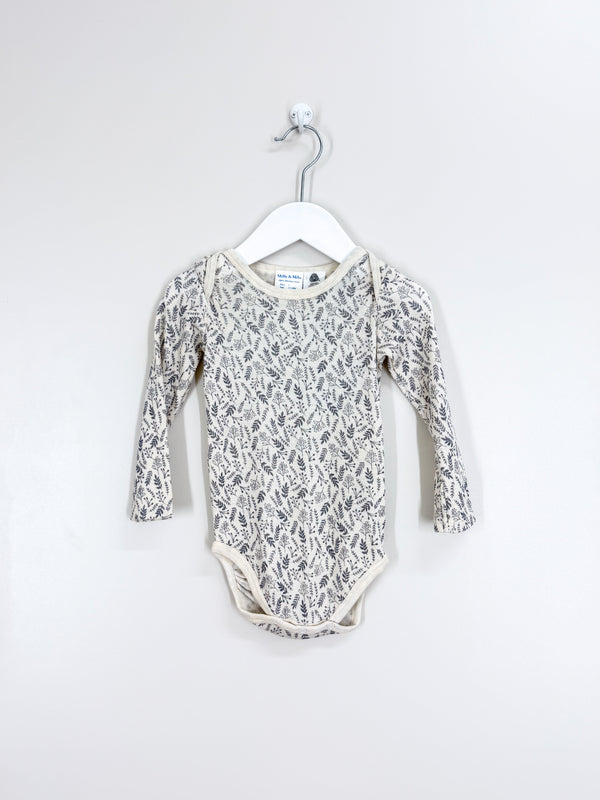 Milly & Milo merino bodysuit - foliage print (12-18m)