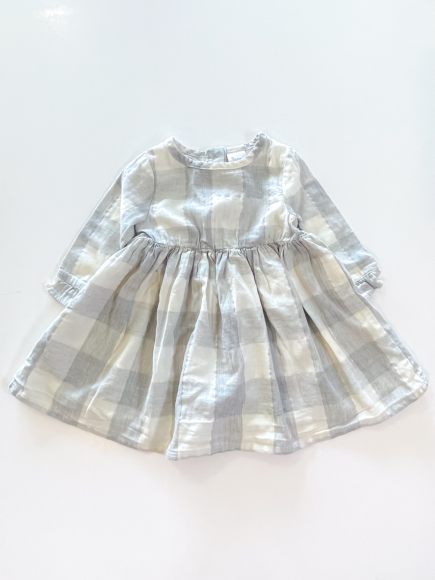 Teeny Weeny long sleeve check dress (3-6m)