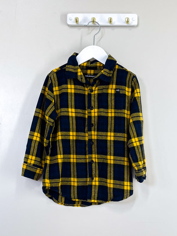 Hello Stranger long sleeve plaid shirt (4y)