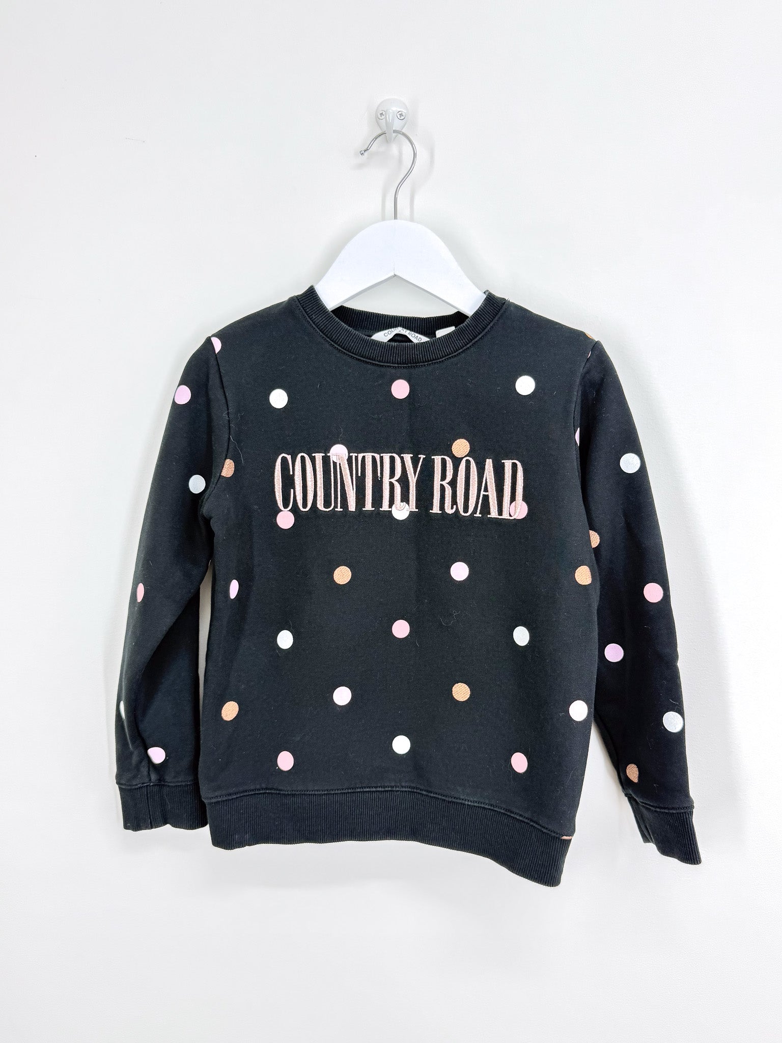 Country Road heritage crew sweatshirt - black multi spot (6y)