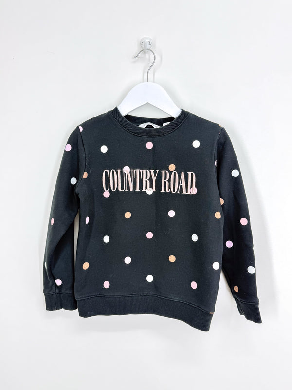 Country Road heritage crew sweatshirt - black multi spot (6y)