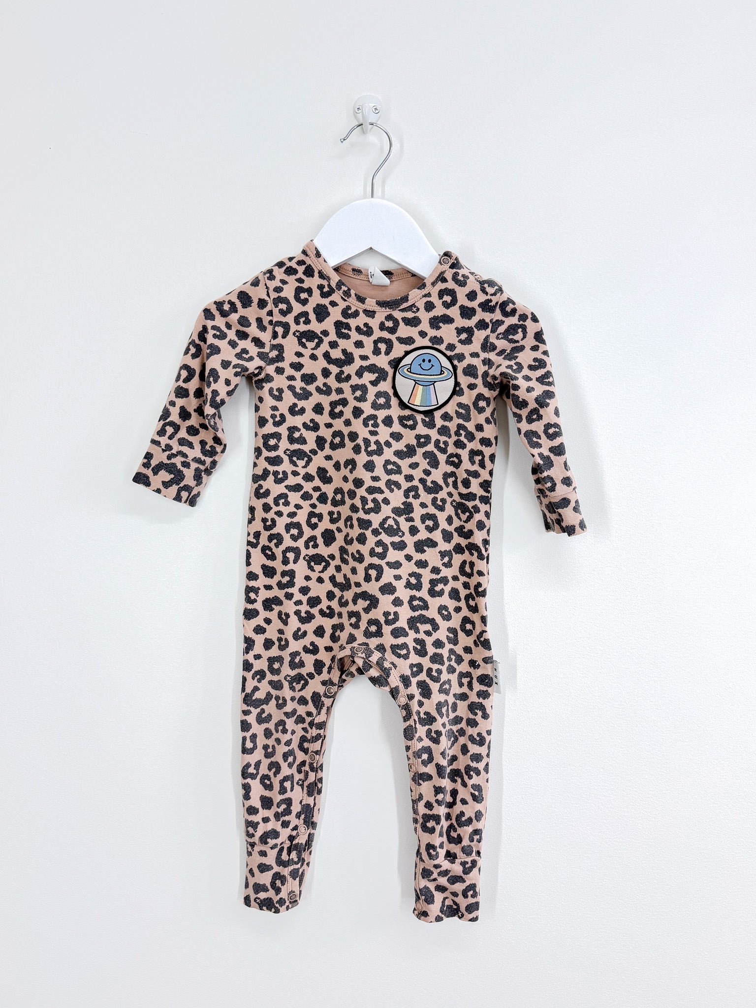 Hux organic leopard bear onesie (6-12m)