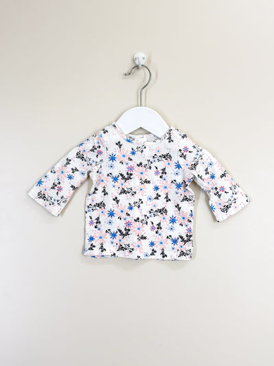 Teeny Weeny long sleeve floral tee (0-3m)