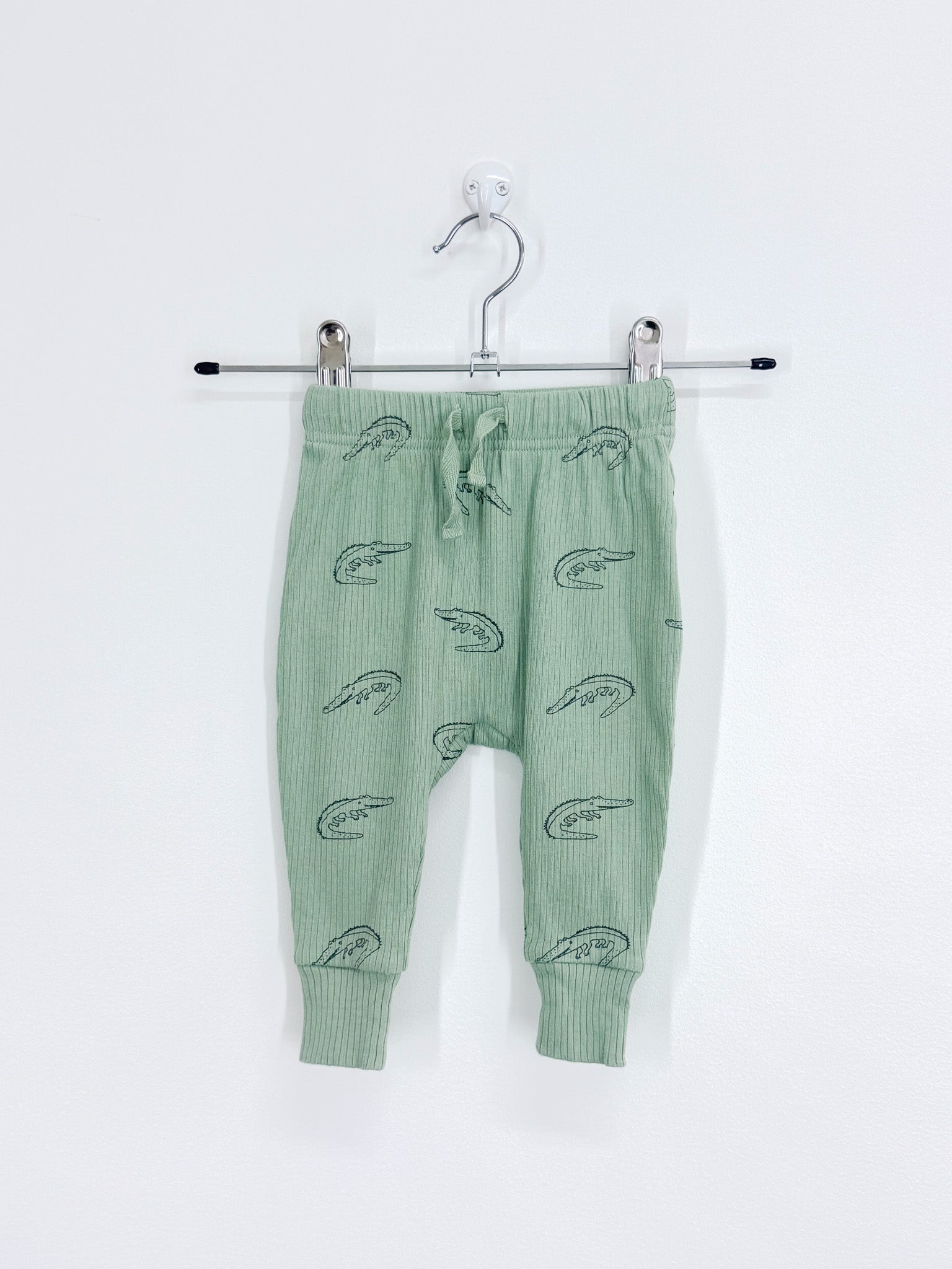 Wilson & Frenchy organic rib slouch pants - little croc (3-6m)