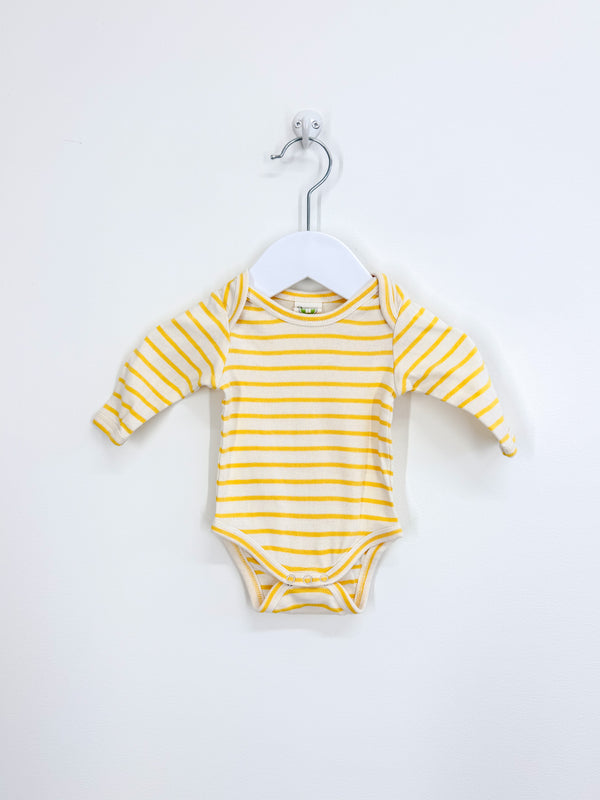 Nature Baby organic bodysuit - yellow stripe (newborn)