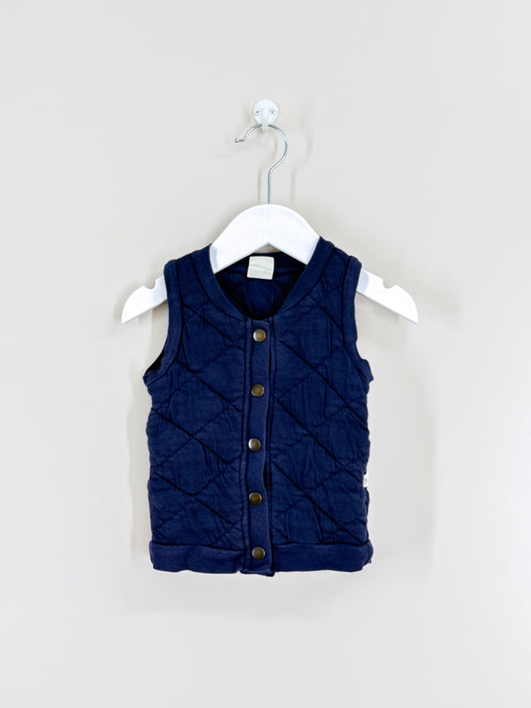 Nature Baby organic quilted vest - navy (3-6m)