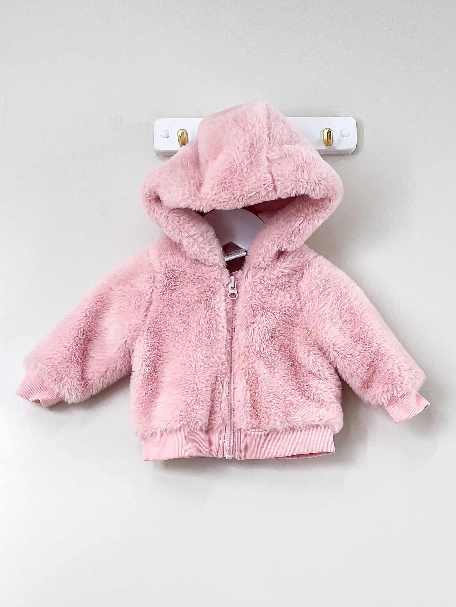 Teeny Weeny hooded fluffy zip jacket (3-6m)