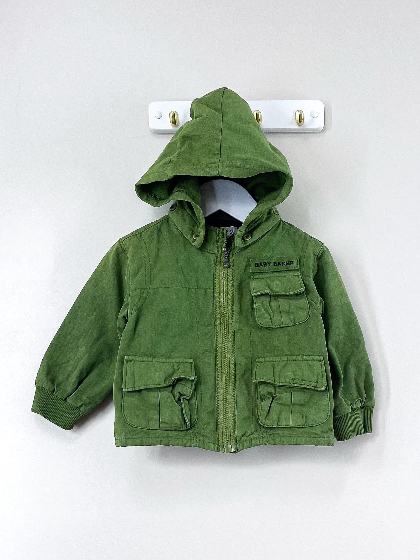 Ted Baker fleece lined hooded khaki jacket (12m)