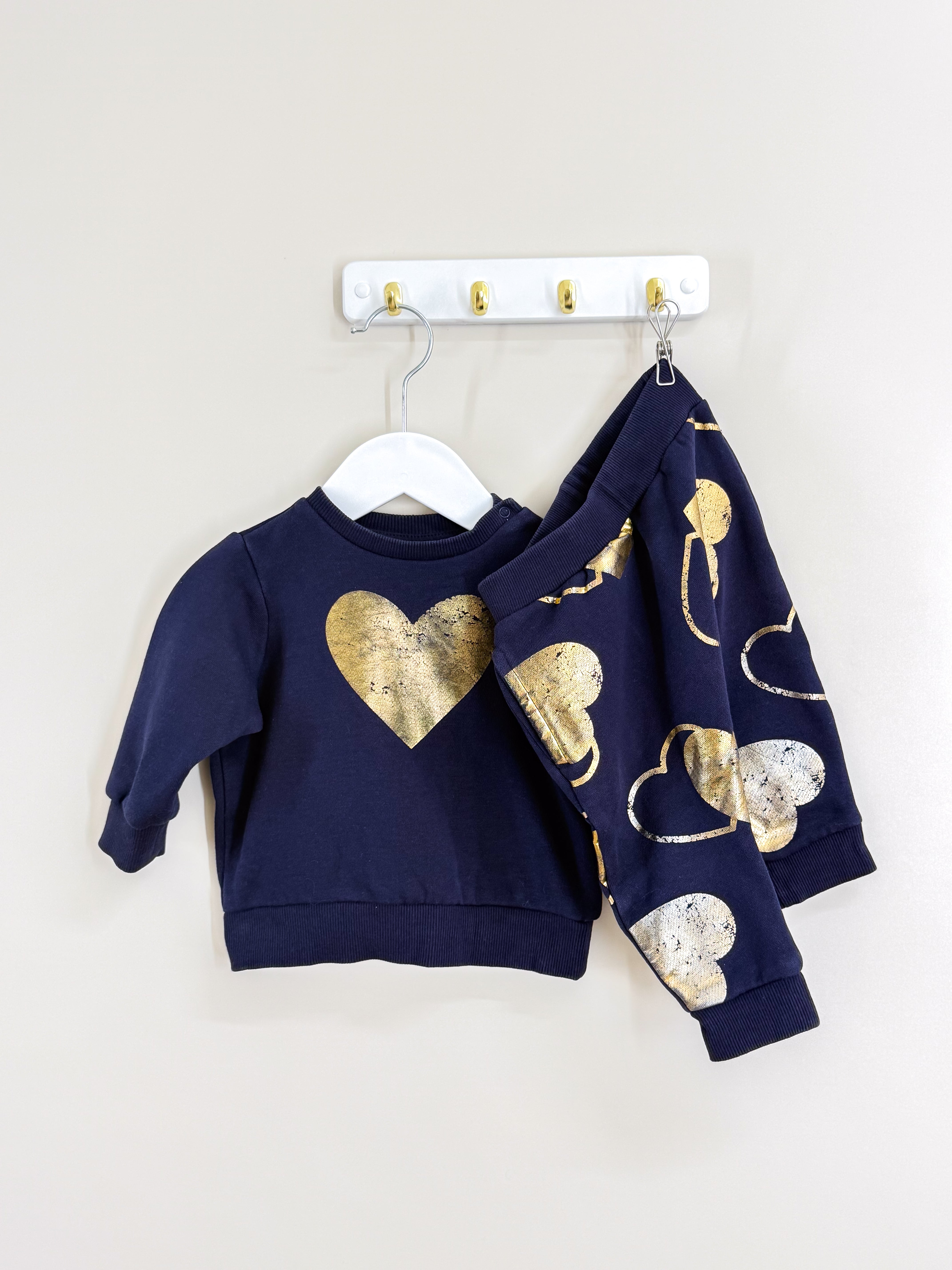 Teeny Weeny navy heart track set (6-12m)