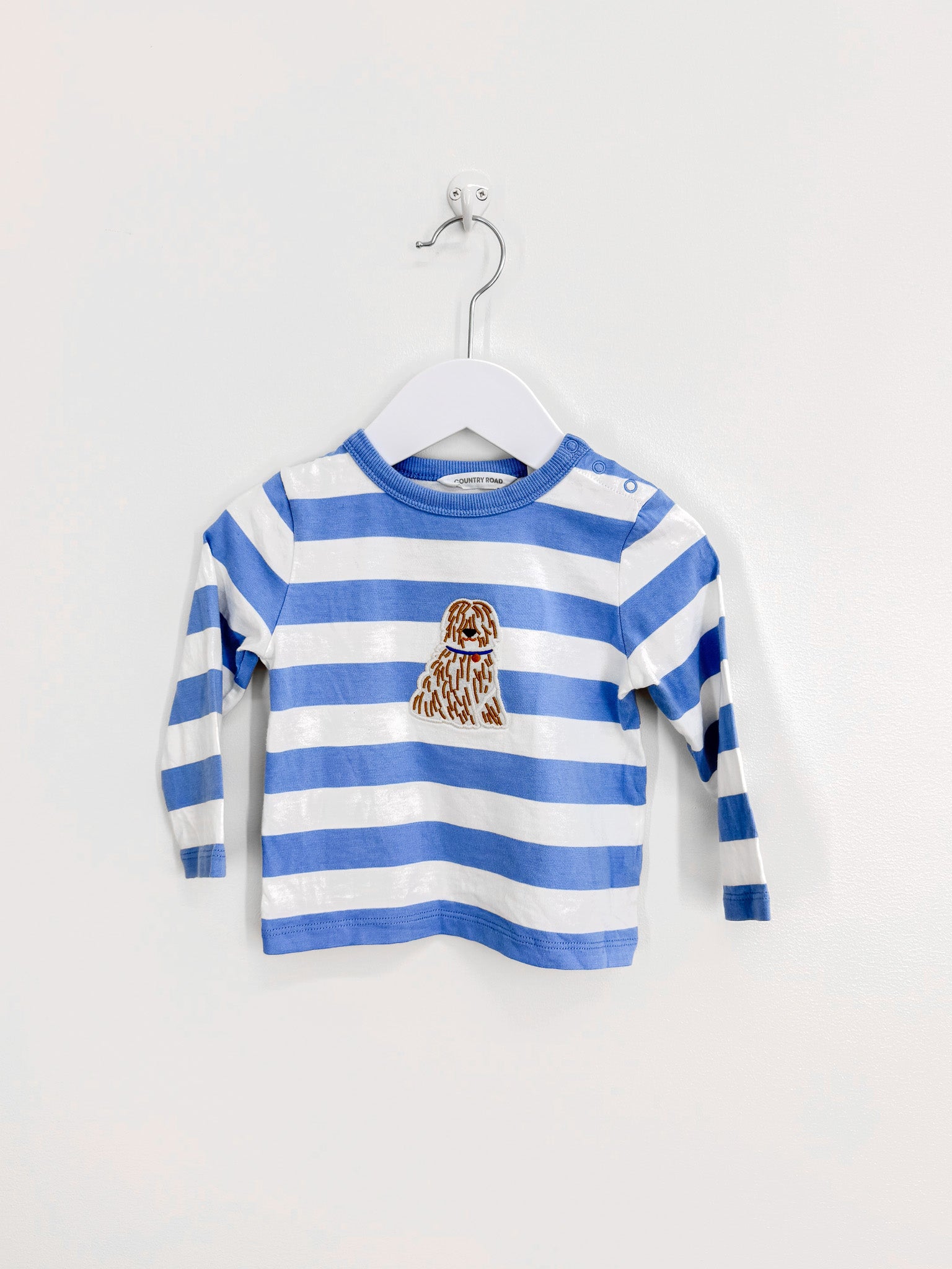 Country Road organic striped shaggy dog tee (6-12m)