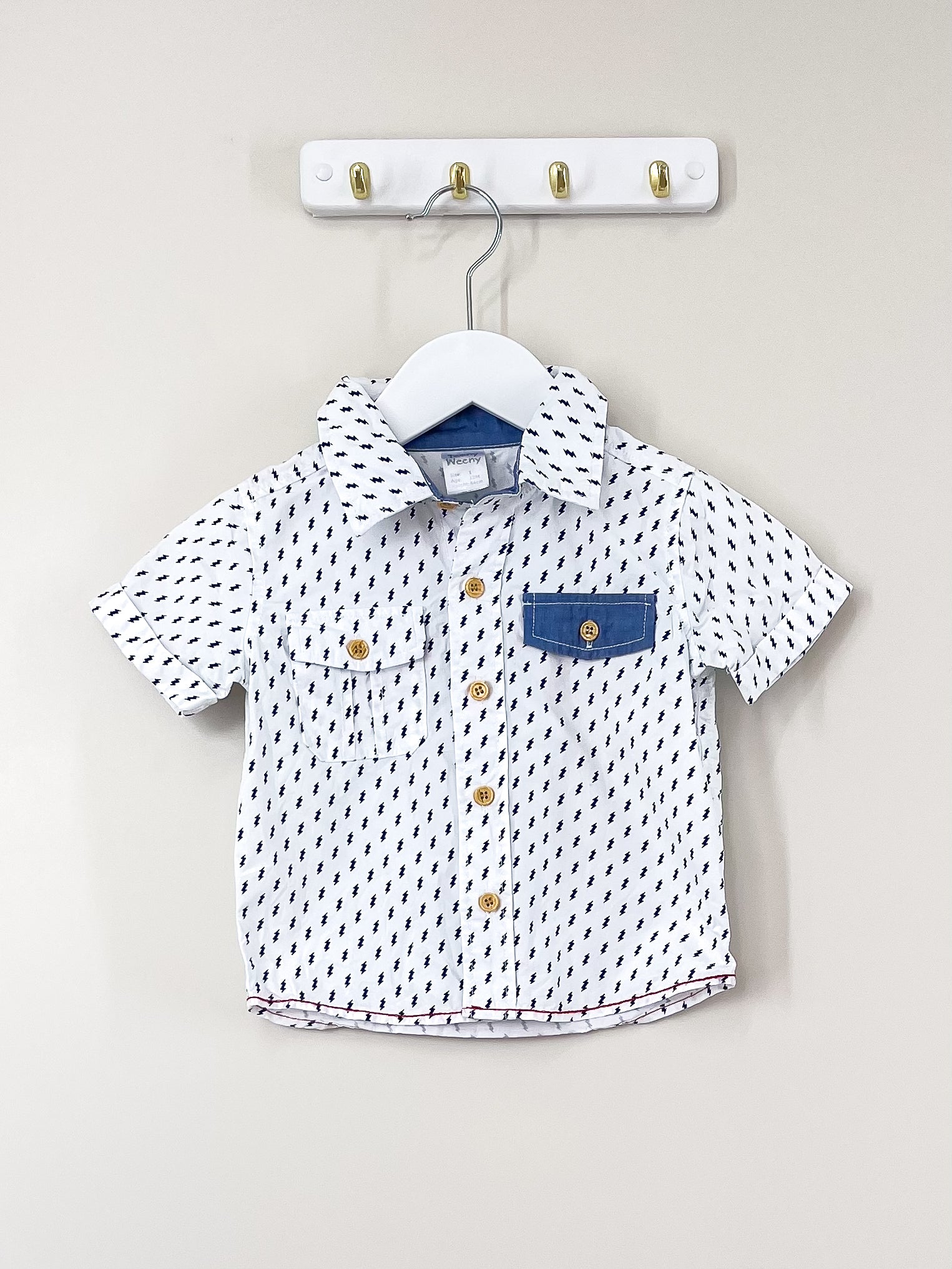 Teeny Weeny lightning bolt shirt (12m)