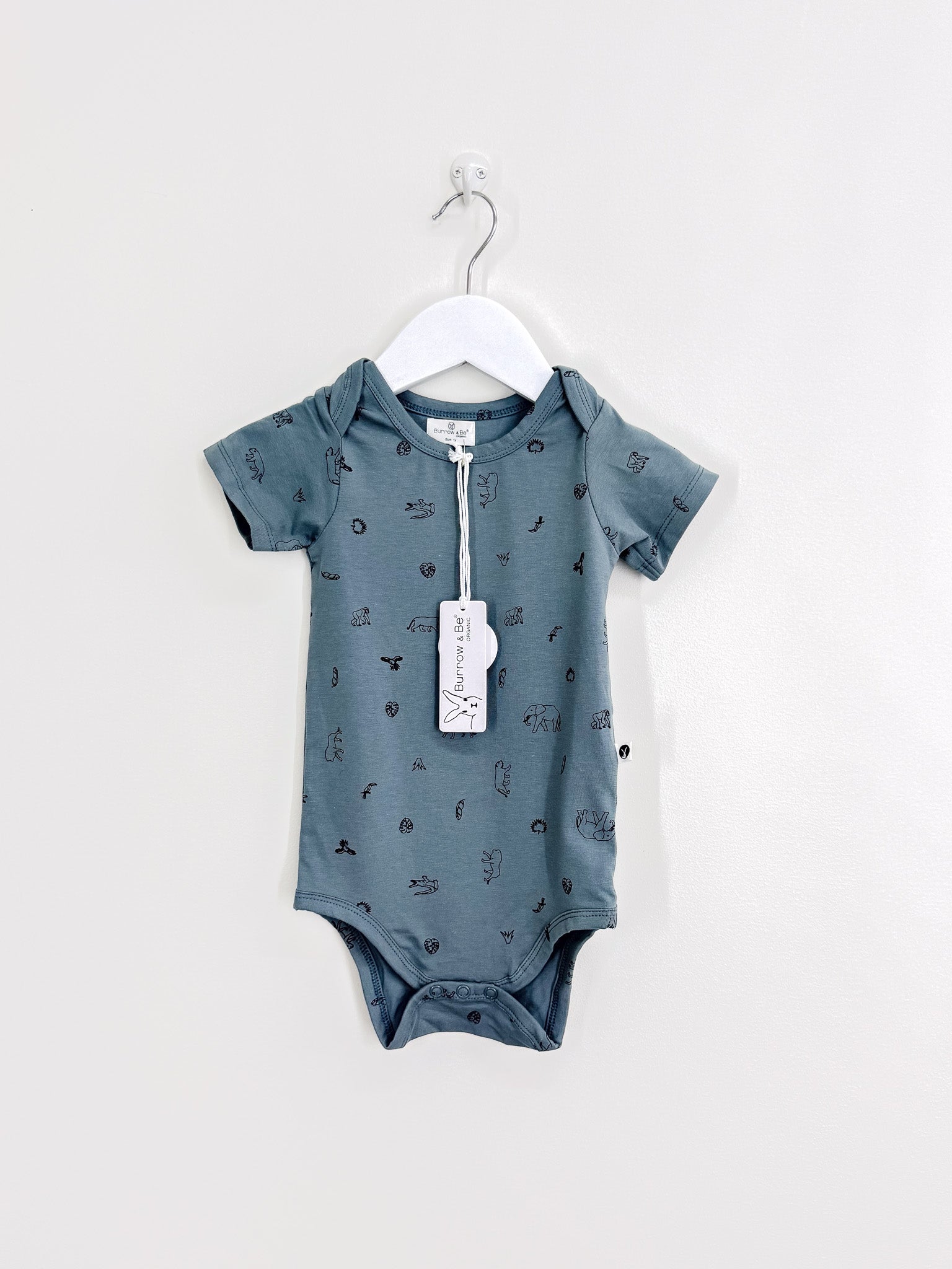 BNWT Burrow & Be organic junglette bodysuit (1y)